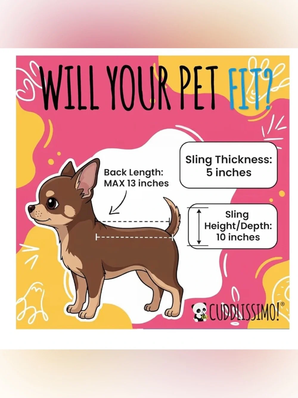 3/$30 Breathable Gray & Black Hands-Free Pet Sling Carrier by Cuddlissimo
